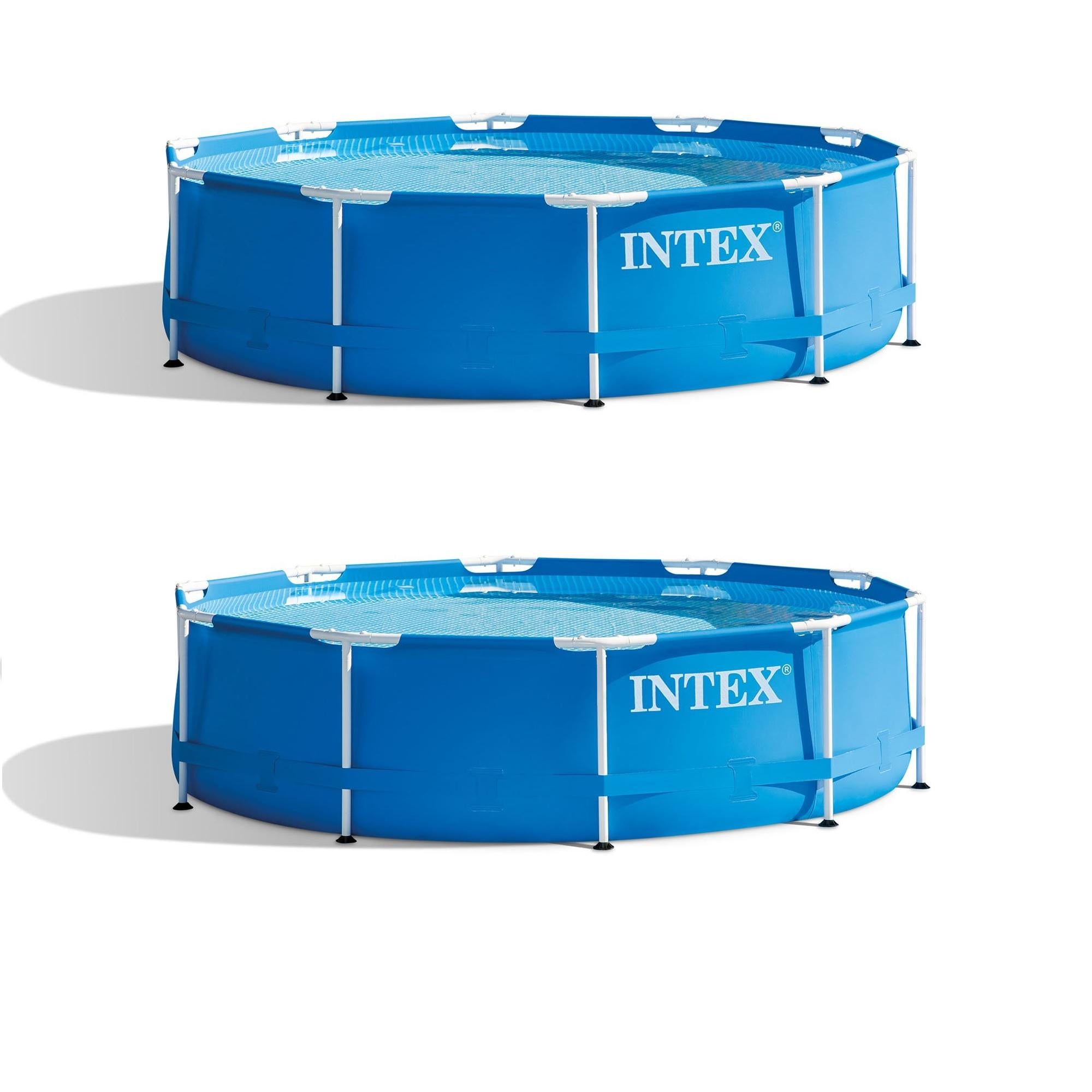 10' x 30" Round Metal Frame Above Ground Swimming Pool, Blue (2 Pack)