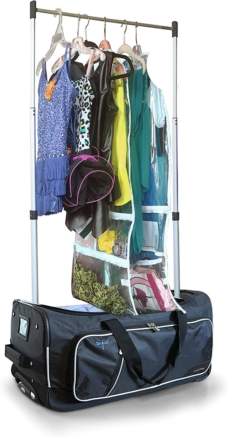 23 Inch Garment Rack Duffel with Wheels, Black/Gray