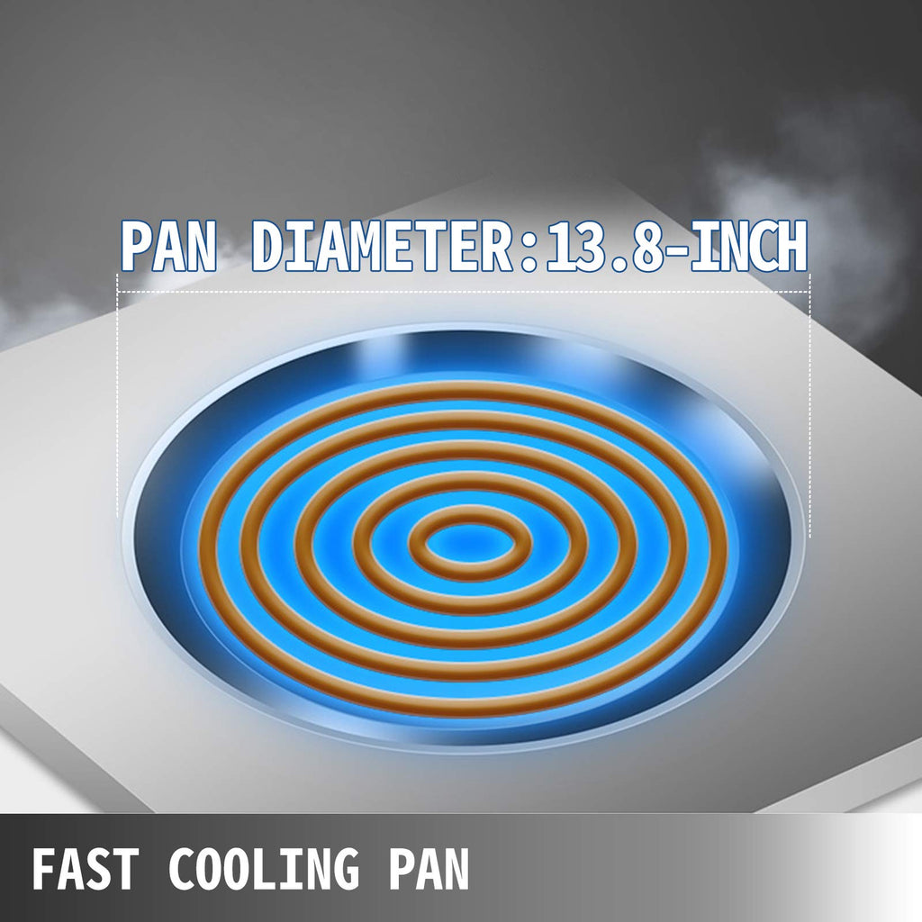 Commercial Ice Roll Maker, 13.7" Pan Diameter 740W Ice Cream Maker, 6 Buckets Fried Yogurt Cream Machine, with Food Shovels Perfect for Bars, Cafés, Dessert Shops