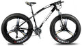 CHICAI High-Carbon Student Bike Adult 26-inch Beach Snow Fat Bike Mountain Cross-Country Steel Ultra-Wide Tire Sports Bike 21-30speed Low-Speed Racing (Black) (Size : 21-Speed)