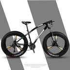 CHICAI High-Carbon Student Bike Adult 26-inch Beach Snow Fat Bike Mountain Cross-Country Steel Ultra-Wide Tire Sports Bike 21-30speed Low-Speed Racing (Black) (Size : 21-Speed)