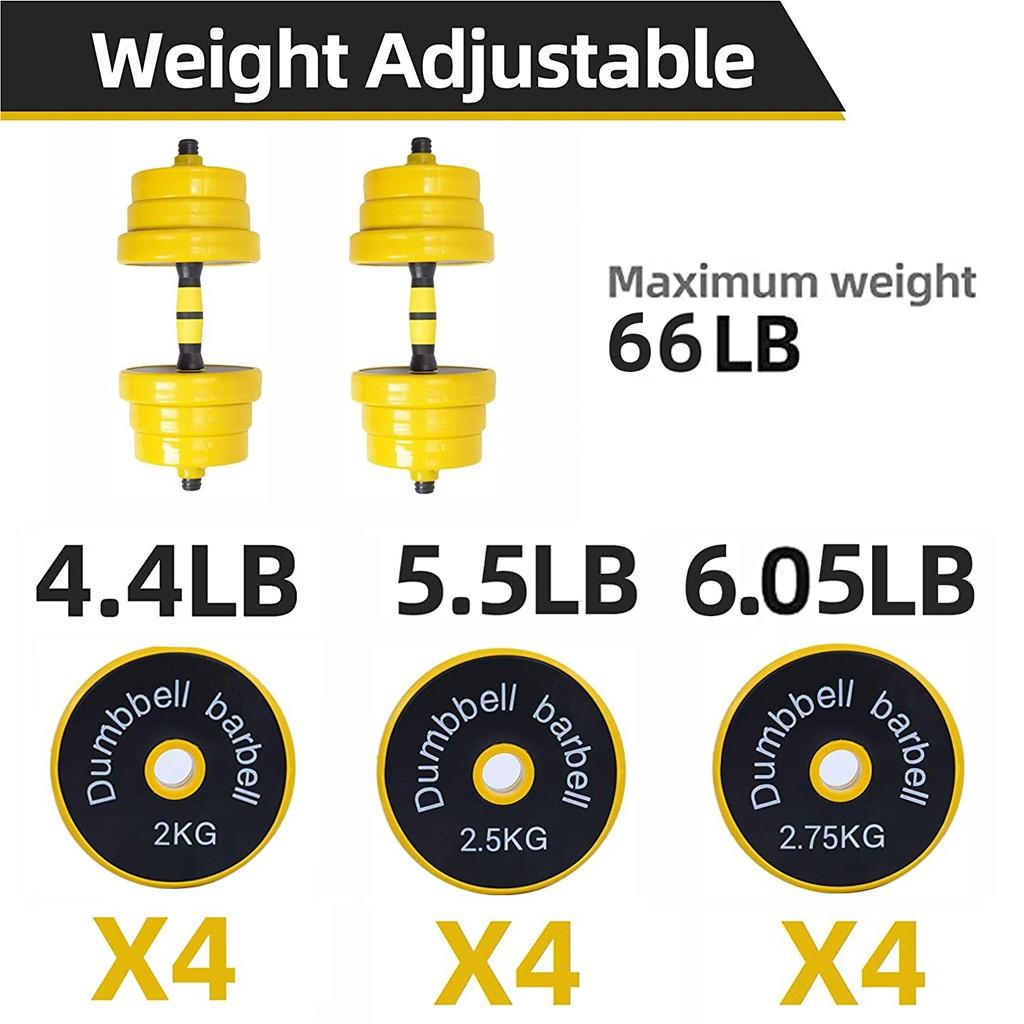 Adjustable Dumbbell Barbell Weight Pair Weight Multifunction Home (66Lb閿