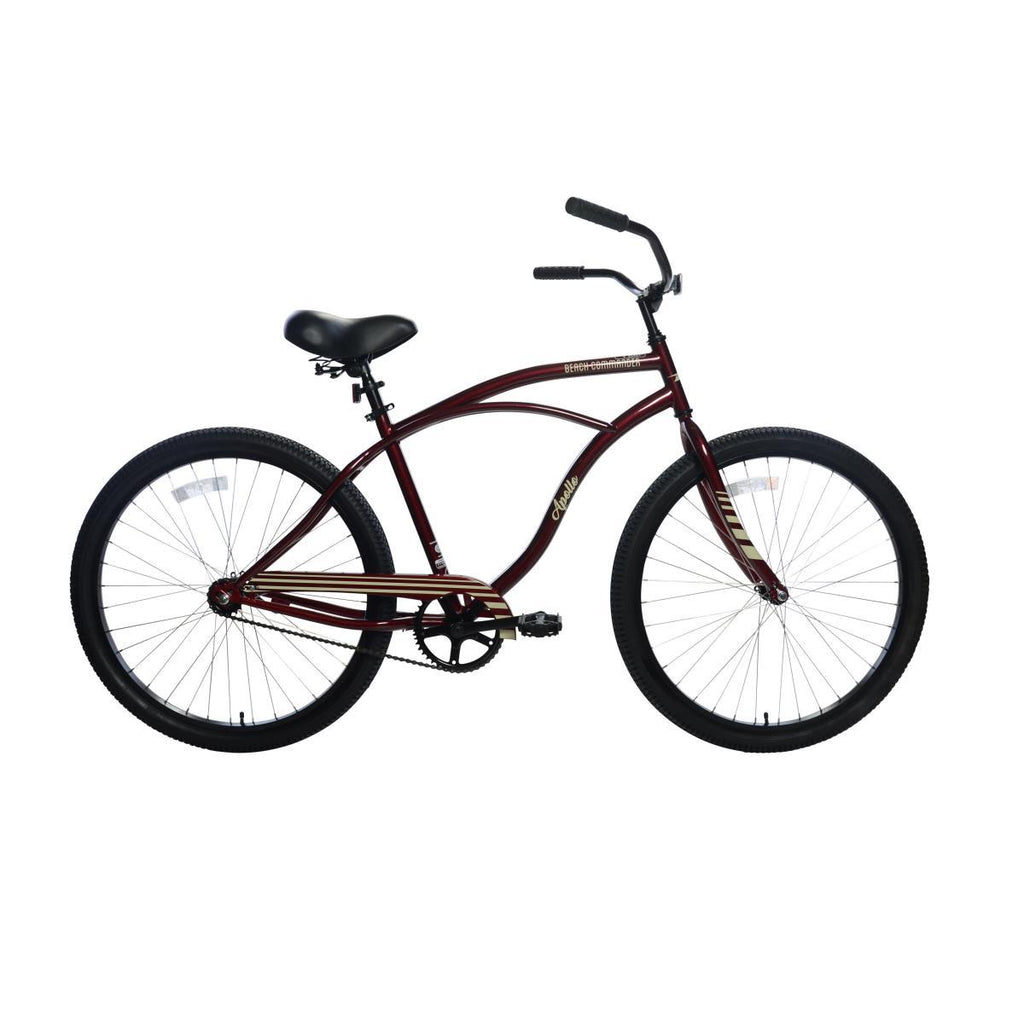 APOLLO Beach Commander, 26 In., Single Speed Cruiser Bike, Deep Red