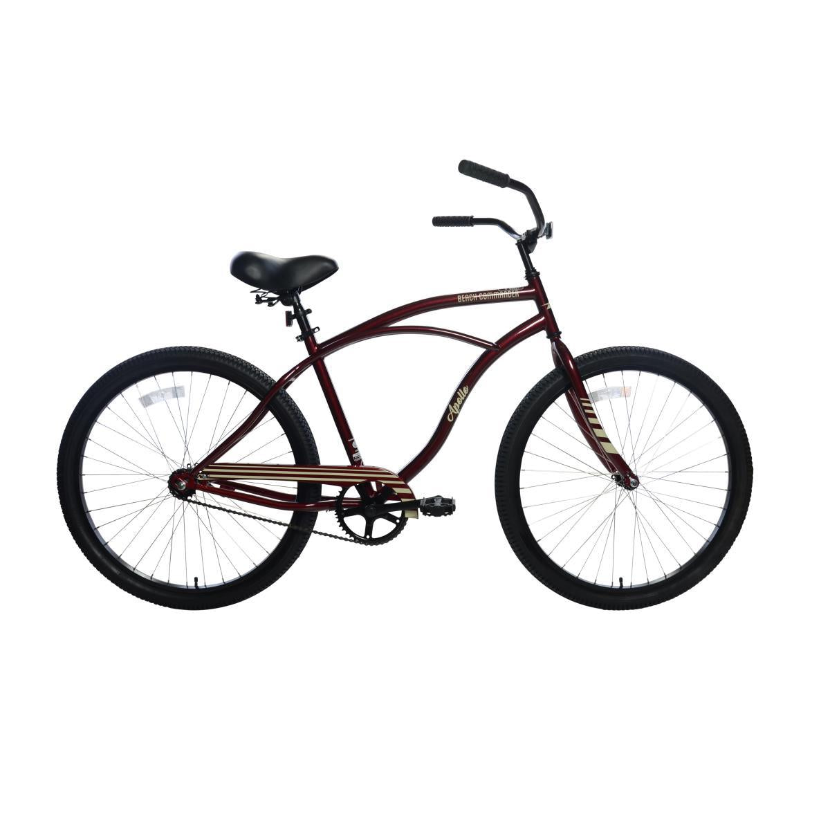 APOLLO Beach Commander, 26 In., Single Speed Cruiser Bike, Deep Red