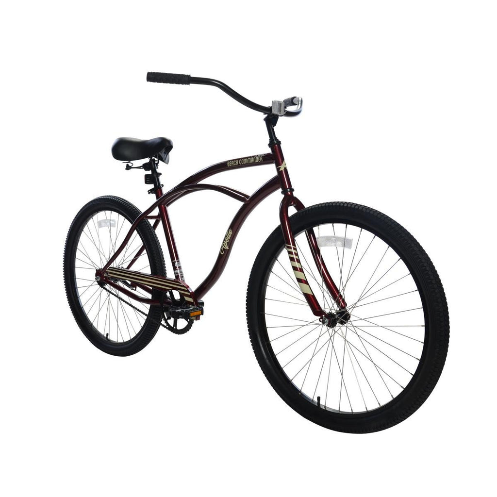 APOLLO Beach Commander, 26 In., Single Speed Cruiser Bike, Deep Red
