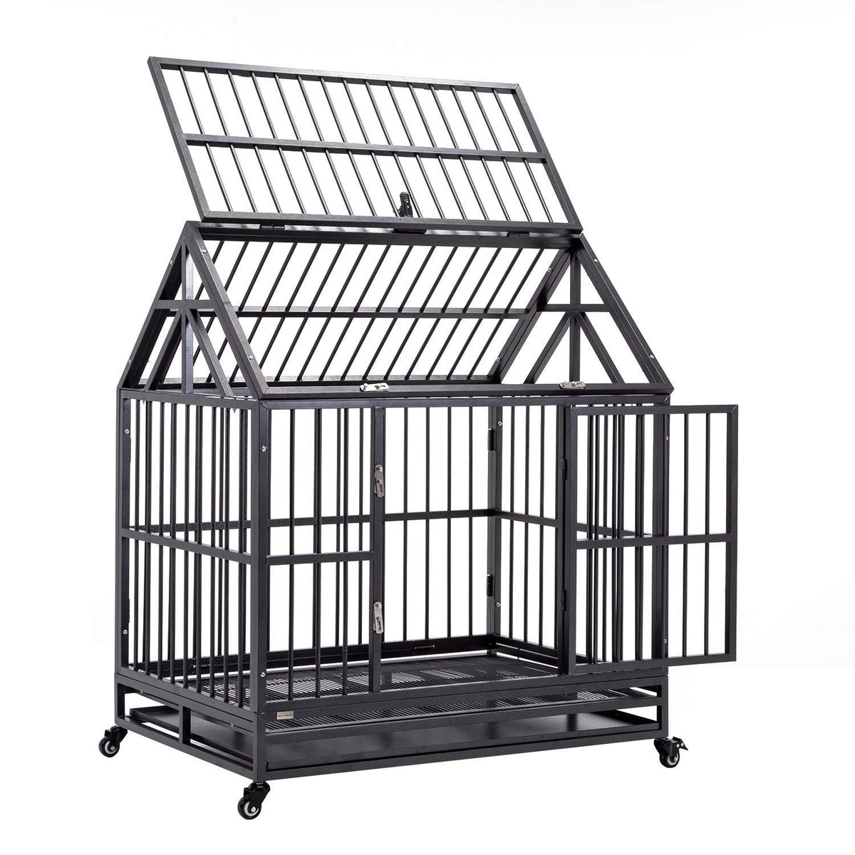 WONLINE 42" Heavy Duty Dog CaCrate Kennel Metal Pet Playpen Portable w/Tray House