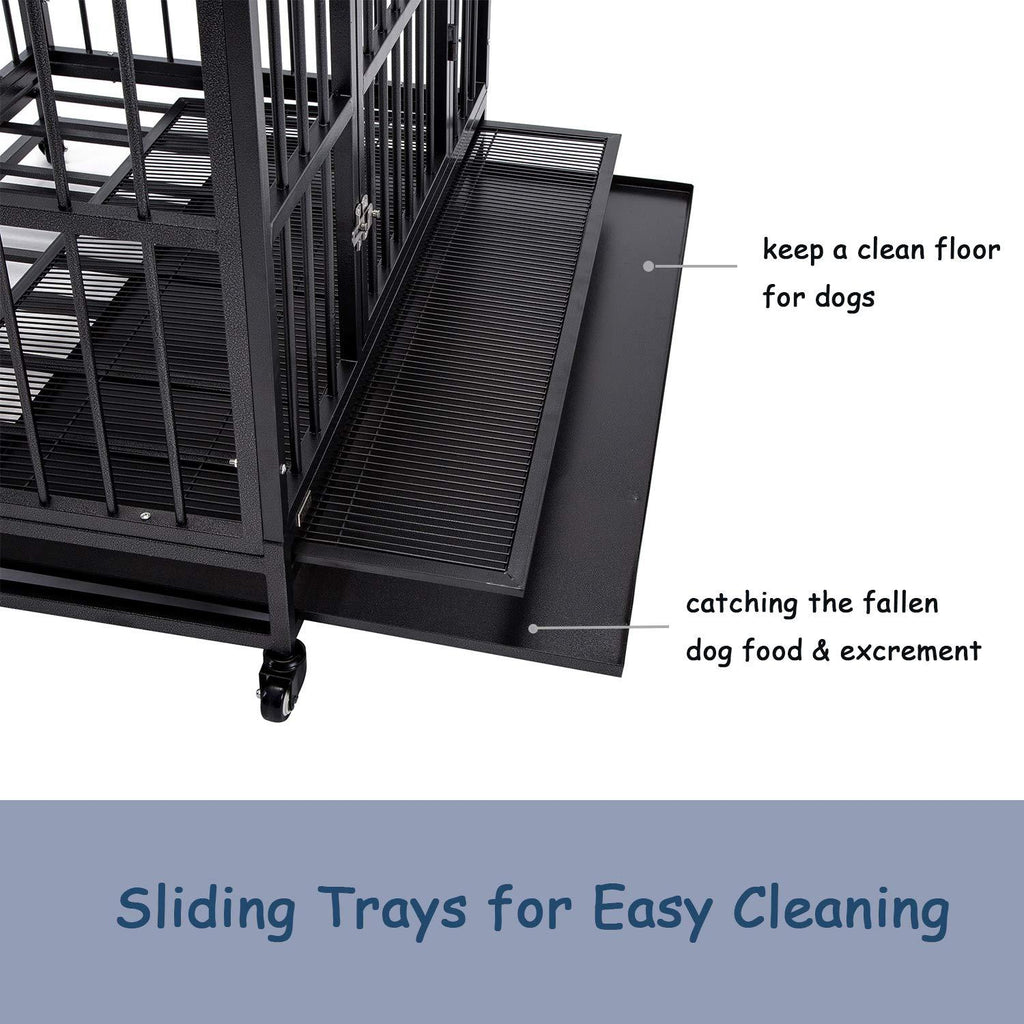 WONLINE 42" Heavy Duty Dog CaCrate Kennel Metal Pet Playpen Portable w/Tray House
