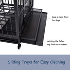 WONLINE 42" Heavy Duty Dog CaCrate Kennel Metal Pet Playpen Portable w/Tray House