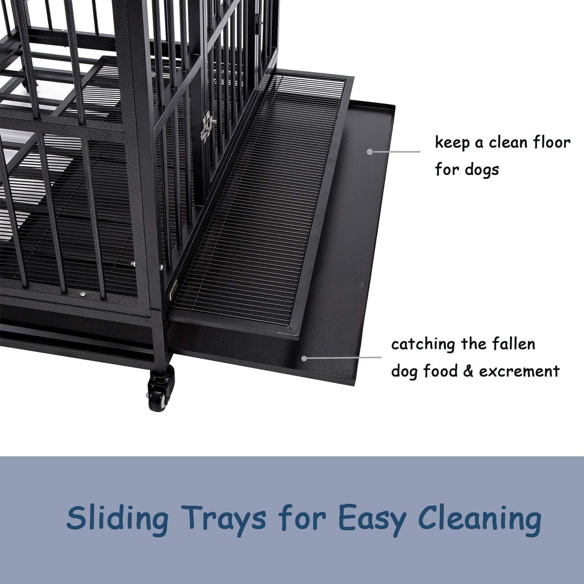 WONLINE 42" Heavy Duty Dog CaCrate Kennel Metal Pet Playpen Portable w/Tray House