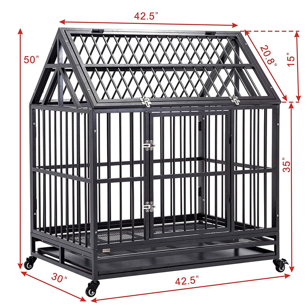 WONLINE 42" Heavy Duty Dog CaCrate Kennel Metal Pet Playpen Portable w/Tray House
