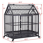 WONLINE 42" Heavy Duty Dog CaCrate Kennel Metal Pet Playpen Portable w/Tray House