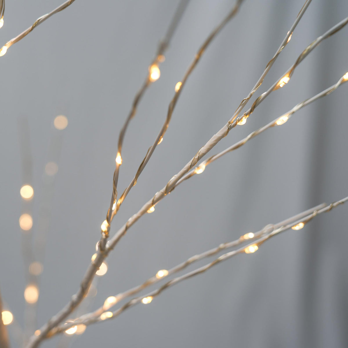 Pre-lit Christmas Tree Set of 3, White Birch Tree with LED Lights and Stand, Christmas Decorations for Indoor Outdoor Party, 6ft 5ft 4ft