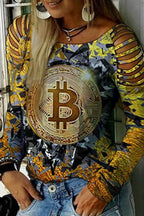 Fashion Bitcoin Print T-shirt