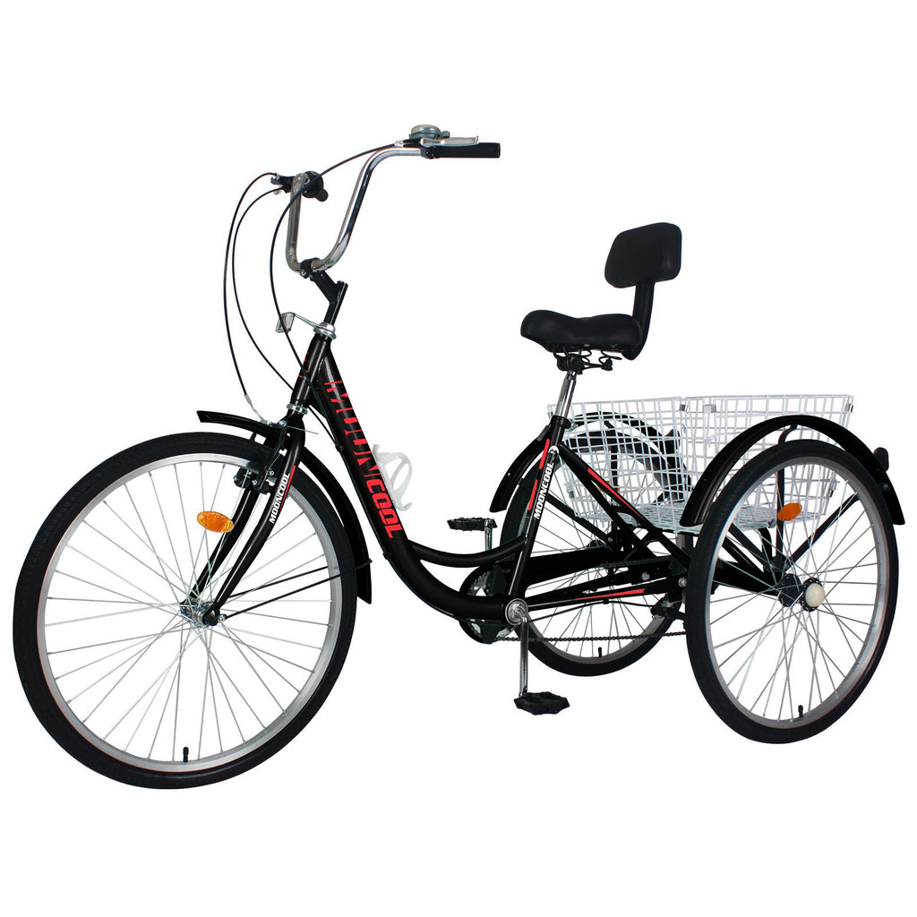 Lilypelle 20/24/26 inch Adult Tricycle for Women Men Seniors 7-Speed Three Wheel Cruiser Bike Trike with LarBasket, Low Step Through Frame,Exercise Shopping Tricycle Adult (Foldable&amp;Non-foldable)