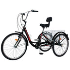 Lilypelle 20/24/26 inch Adult Tricycle for Women Men Seniors 7-Speed Three Wheel Cruiser Bike Trike with LarBasket, Low Step Through Frame,Exercise Shopping Tricycle Adult (Foldable&amp;Non-foldable)