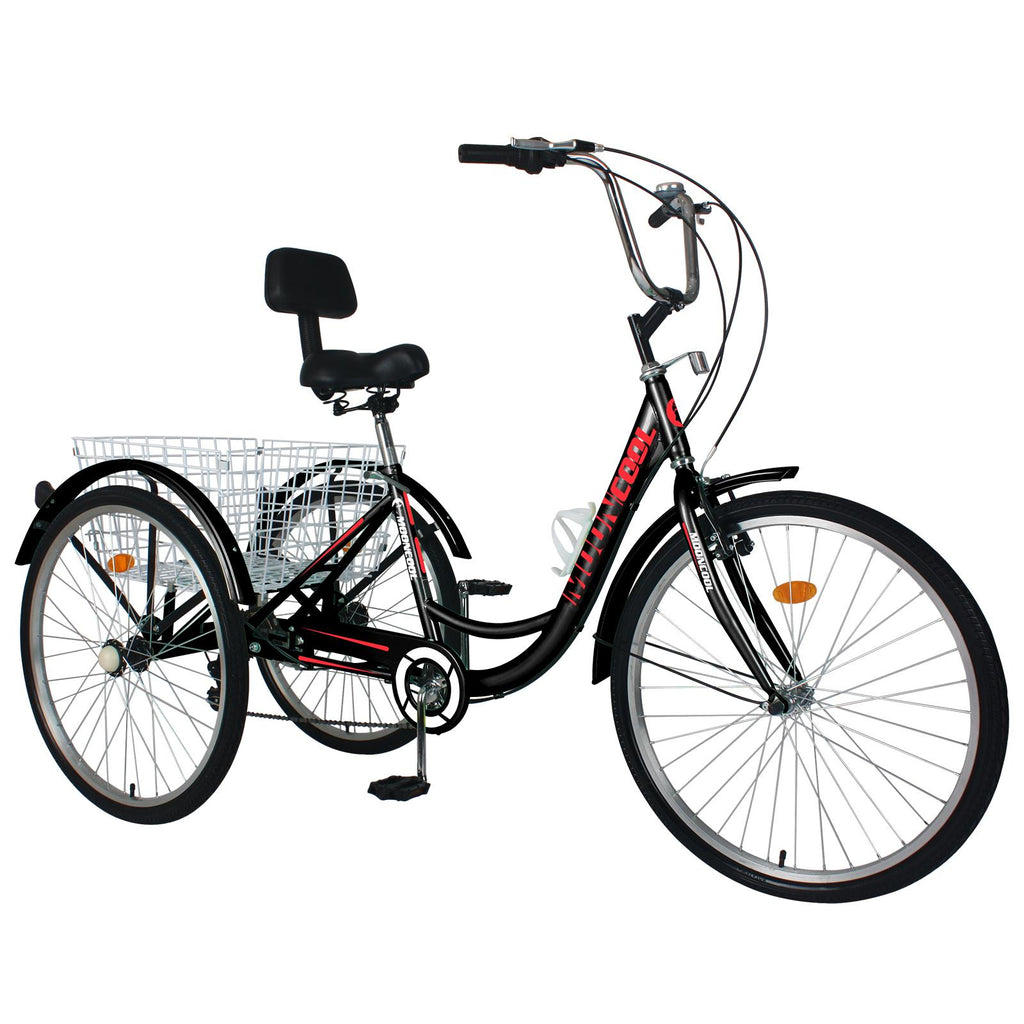 Lilypelle 20/24/26 inch Adult Tricycle for Women Men Seniors 7-Speed Three Wheel Cruiser Bike Trike with LarBasket, Low Step Through Frame,Exercise Shopping Tricycle Adult (Foldable&amp;Non-foldable)