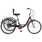 Lilypelle 20/24/26 inch Adult Tricycle for Women Men Seniors 7-Speed Three Wheel Cruiser Bike Trike with LarBasket, Low Step Through Frame,Exercise Shopping Tricycle Adult (Foldable&amp;Non-foldable)