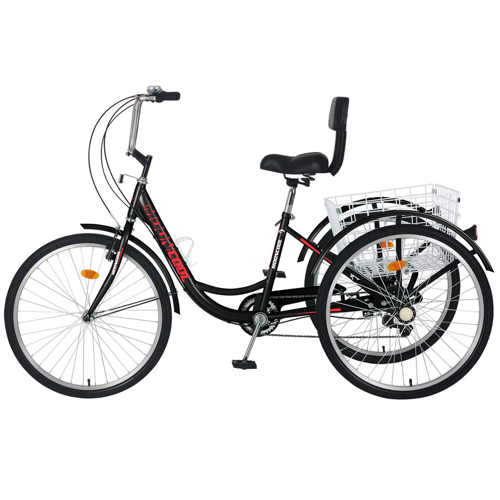 Lilypelle 20/24/26 inch Adult Tricycle for Women Men Seniors 7-Speed Three Wheel Cruiser Bike Trike with LarBasket, Low Step Through Frame,Exercise Shopping Tricycle Adult (Foldable&amp;Non-foldable)