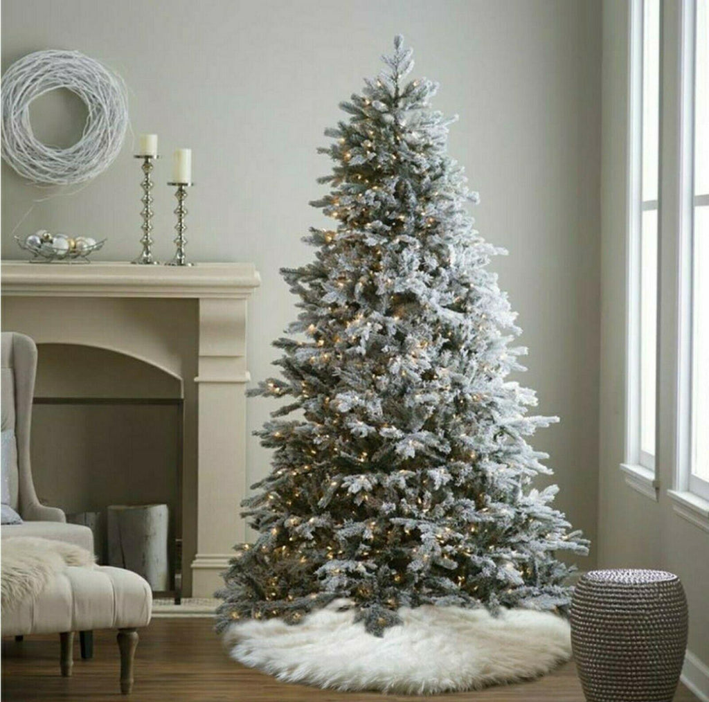 White Faux Fur Christmas Tree Skirt