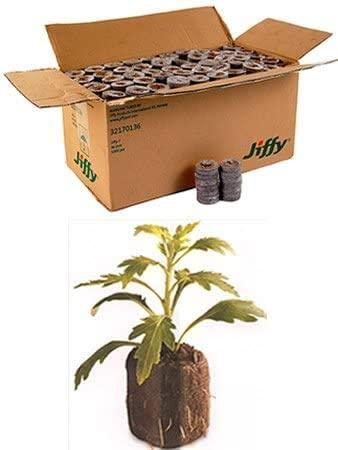 1000 count (full case) - jiffy 7 peat pellets - seed starter soil plugs - 36 mm - start seedlings indoors - easy to transplant to garden