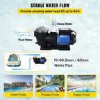 3 hp high flo above ground swimming pool pump w/ strainer filter basket