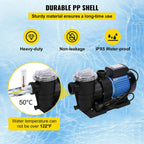 3 hp high flo above ground swimming pool pump w/ strainer filter basket