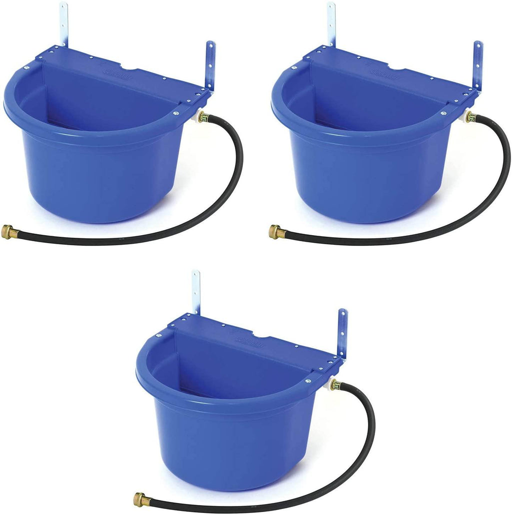 little giant fw16blue 4 gallon capacity automatic float controlled waterer animal horse &amp; cattle livestock water trough, blue (3 pack)
