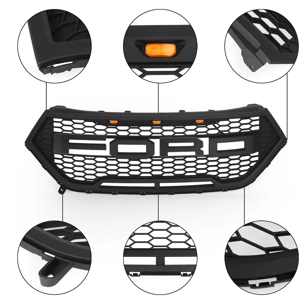 Ford Edge 15-18  Raptor Style Front Bumper Grill Upper Black Grill Generic