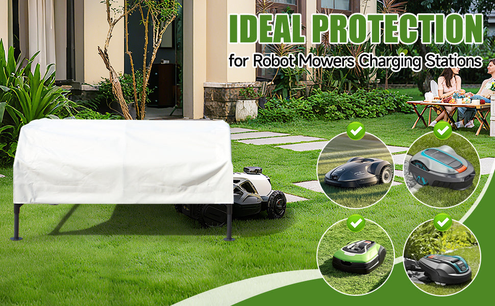 Garafor Robot Lawn Mower，for All Models on  (Plus Size) | Robot Lawn Mower Garage: Larger size + 600D Oxford waterproof Cover，Provides safe protection for your lawn mower