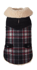 Dog Wool Plaid Shearling Dog Jacket