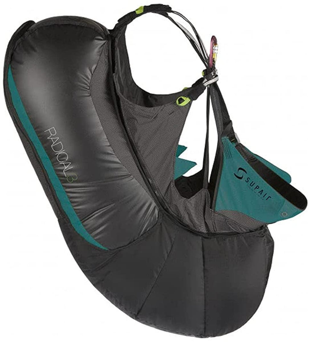 Supair Radical 3 Ultralight, multi-purpose, adjustable harness ( Black/Green, Large)