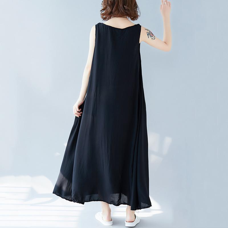Women Solid Color Casual Summer Sleeveless Dress