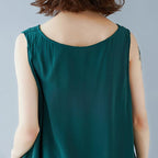 Women Solid Color Casual Summer Sleeveless Dress