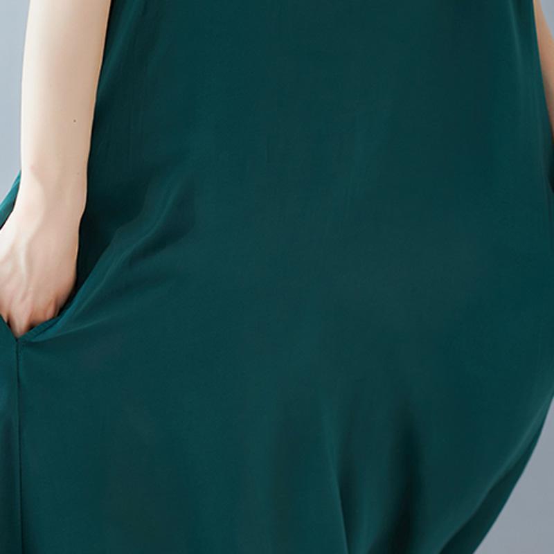Women Solid Color Casual Summer Sleeveless Dress