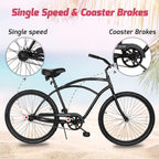 TRACER ACE&amp;BORA Lightweight Beach Cruiser Bike for Adult,26 Inch Wheels,Featuring Steel Step-Over Step Through Steel Frame,Single Speed,Coaster Brake,Hybrid Bike,Complete Cruiser Bikes,Multiple Colors