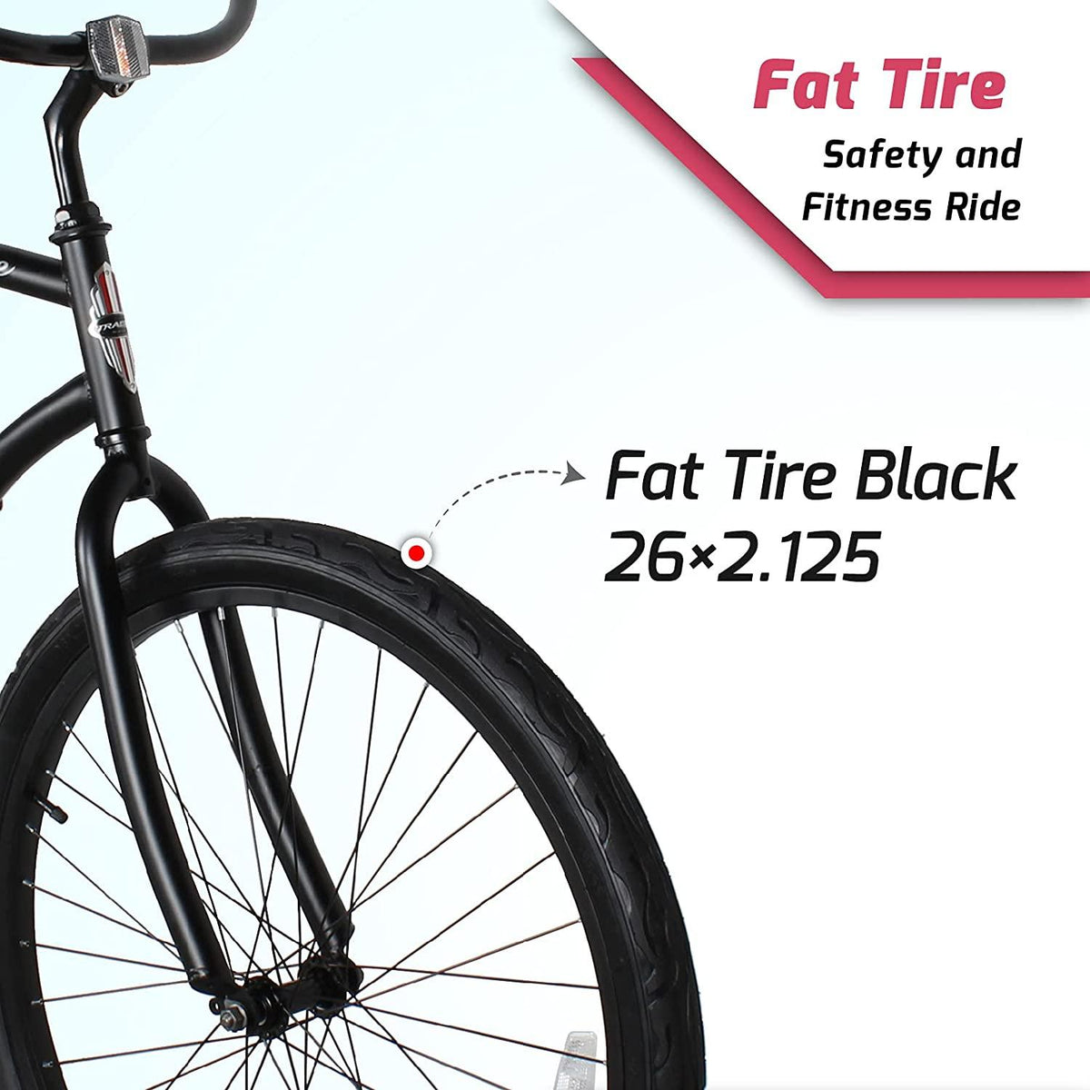 TRACER ACE&amp;BORA Lightweight Beach Cruiser Bike for Adult,26 Inch Wheels,Featuring Steel Step-Over Step Through Steel Frame,Single Speed,Coaster Brake,Hybrid Bike,Complete Cruiser Bikes,Multiple Colors