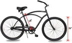 TRACER ACE&amp;BORA Lightweight Beach Cruiser Bike for Adult,26 Inch Wheels,Featuring Steel Step-Over Step Through Steel Frame,Single Speed,Coaster Brake,Hybrid Bike,Complete Cruiser Bikes,Multiple Colors
