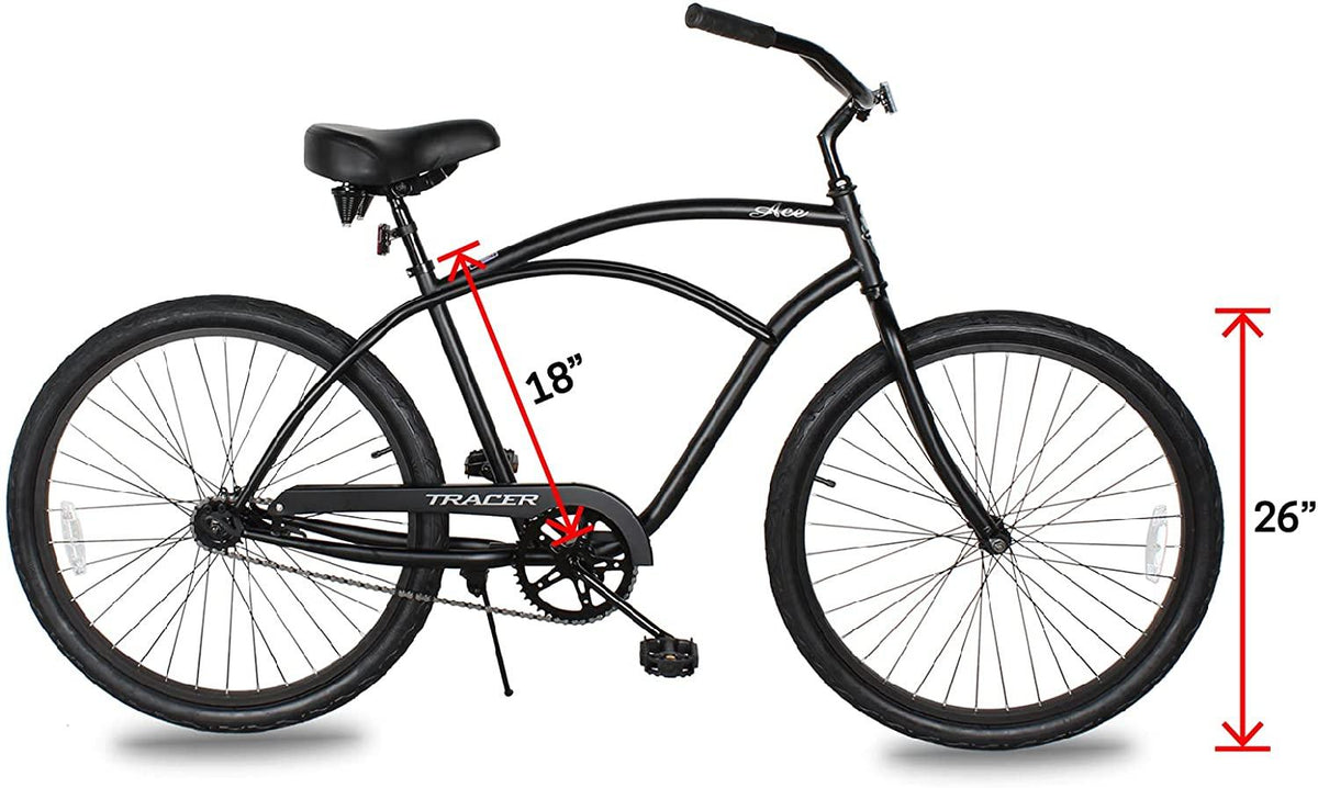 TRACER ACE&amp;BORA Lightweight Beach Cruiser Bike for Adult,26 Inch Wheels,Featuring Steel Step-Over Step Through Steel Frame,Single Speed,Coaster Brake,Hybrid Bike,Complete Cruiser Bikes,Multiple Colors