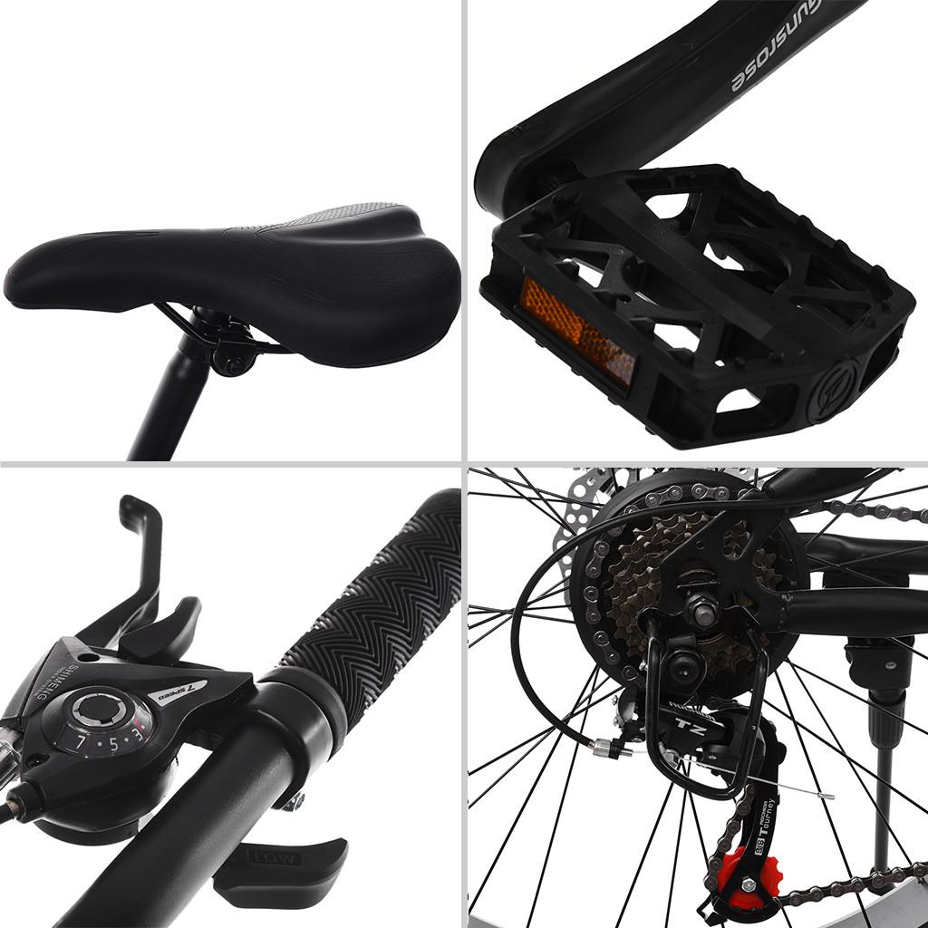 Hotwon 26-inch Fat Tire Mountain Bike 21-Speed Bicycle High-Tensile Steel Frame