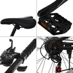 Hotwon 26-inch Fat Tire Mountain Bike 21-Speed Bicycle High-Tensile Steel Frame