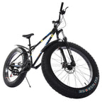 Hotwon 26-inch Fat Tire Mountain Bike 21-Speed Bicycle High-Tensile Steel Frame