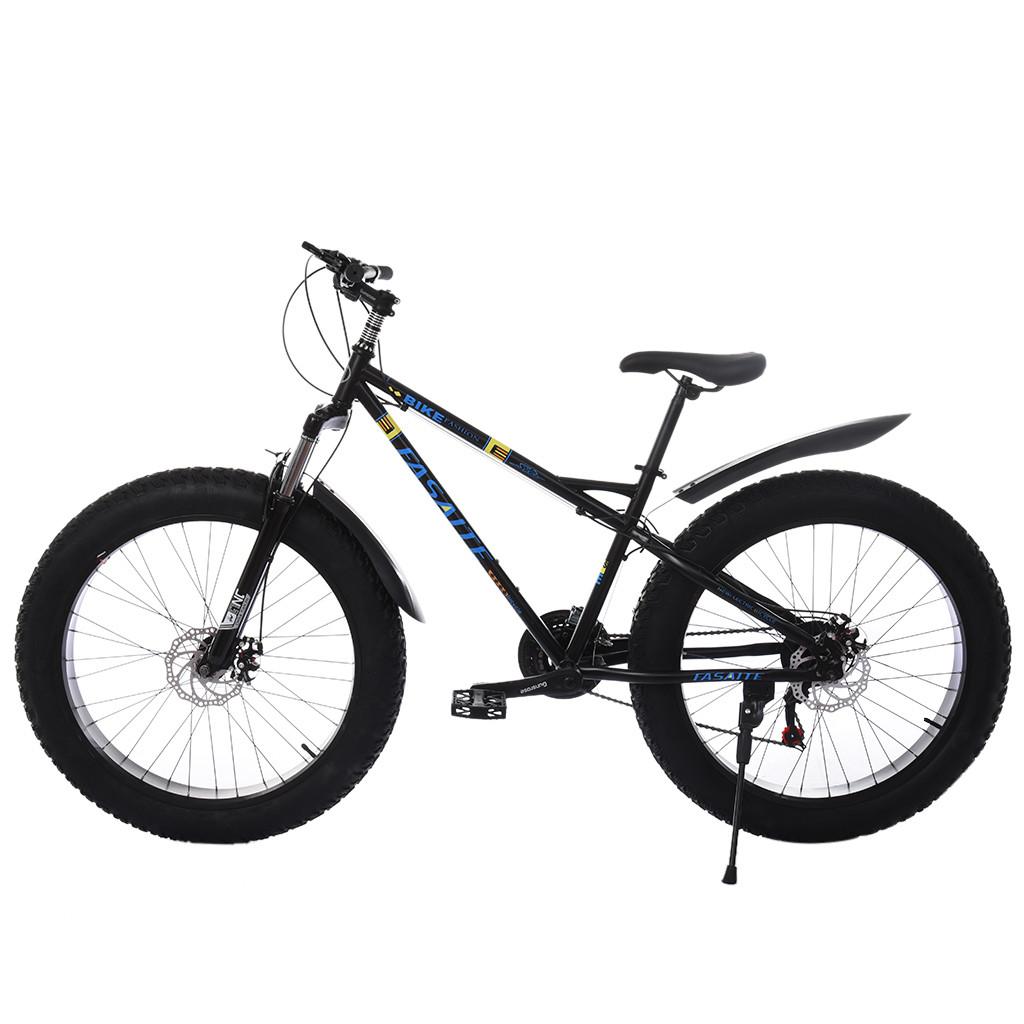 Hotwon 26-inch Fat Tire Mountain Bike 21-Speed Bicycle High-Tensile Steel Frame