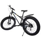 Hotwon 26-inch Fat Tire Mountain Bike 21-Speed Bicycle High-Tensile Steel Frame