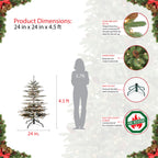 Puleo International Aspen Fir 4.5 ft. Pre-Lit Flocked Artificial Christmas Tree