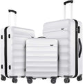 Anti-scratch ABS Material Luggage 3 Piece Sets Lightweight Spinner white luggage set (20in 24in 28in)