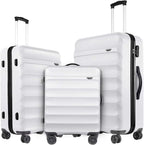 Anti-scratch ABS Material Luggage 3 Piece Sets Lightweight Spinner white luggage set (20in 24in 28in)