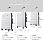 Anti-scratch ABS Material Luggage 3 Piece Sets Lightweight Spinner white luggage set (20in 24in 28in)