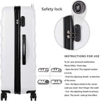 Anti-scratch ABS Material Luggage 3 Piece Sets Lightweight Spinner white luggage set (20in 24in 28in)