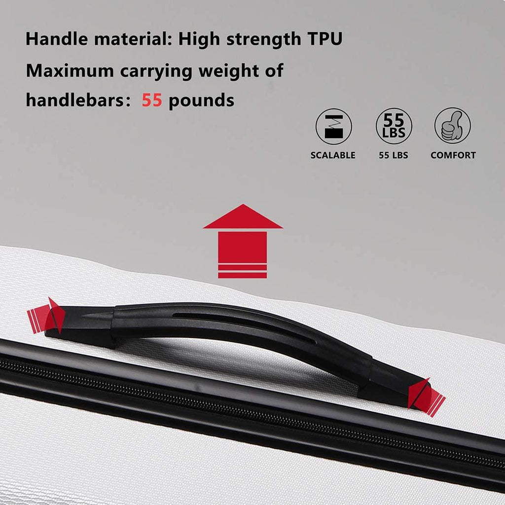 Anti-scratch ABS Material Luggage 3 Piece Sets Lightweight Spinner white luggage set (20in 24in 28in)
