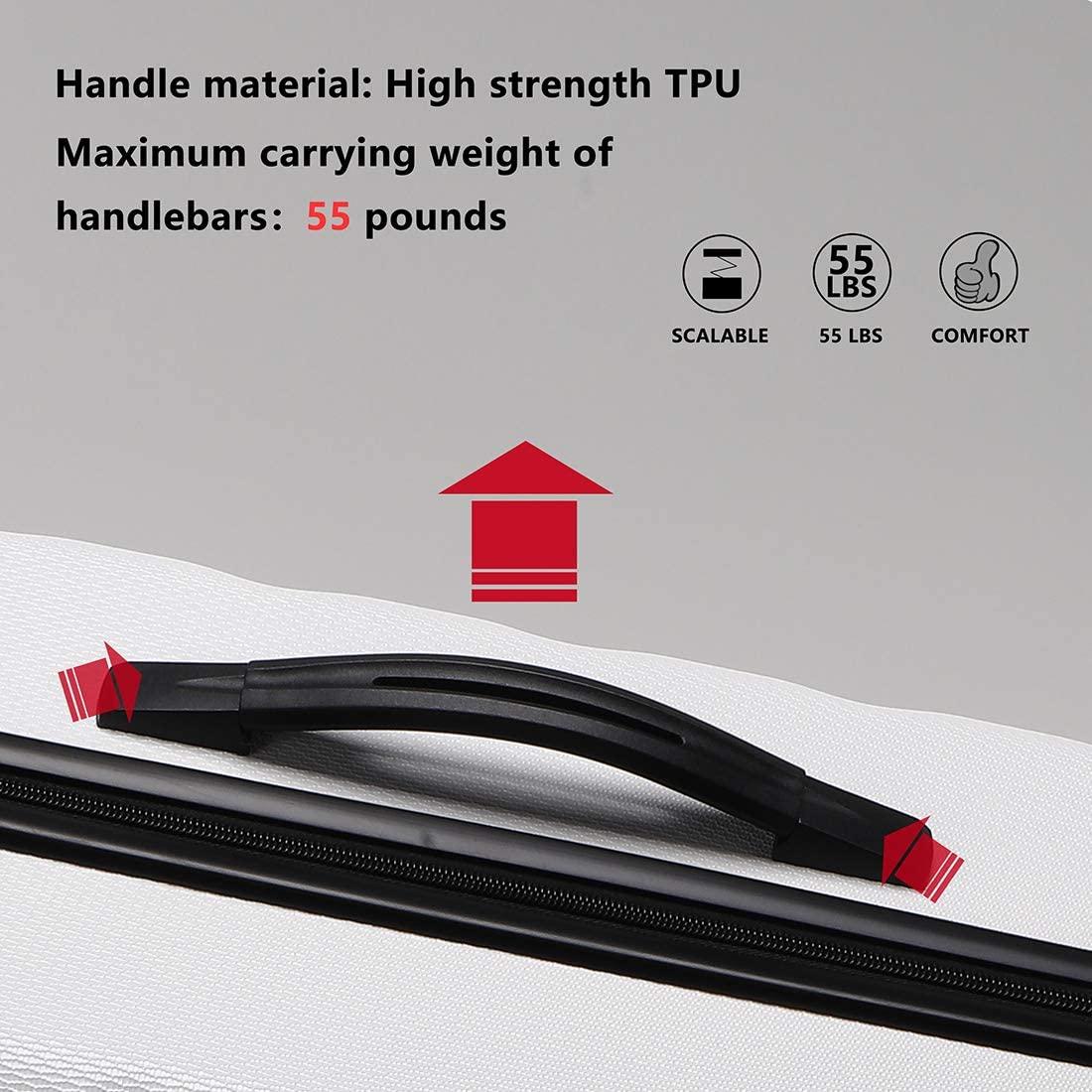 Anti-scratch ABS Material Luggage 3 Piece Sets Lightweight Spinner white luggage set (20in 24in 28in)